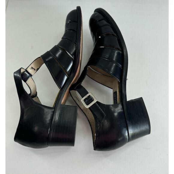 VTG Women’s Kenneth Cole Caged Fisherman Leather MaryJane Size 8M Black - Picture 5 of 7